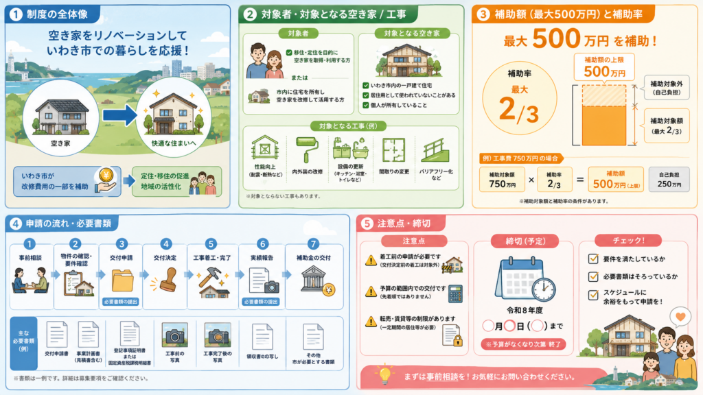 いわき市 令和8年度いわき市空き家改修支援事業最大500万円・申請方法の解説図解1