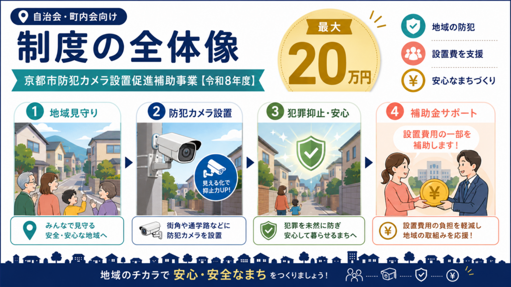 京都市防犯カメラ設置促進補助事業最大20万円・自治会/町内会の申請方法の解説図解1