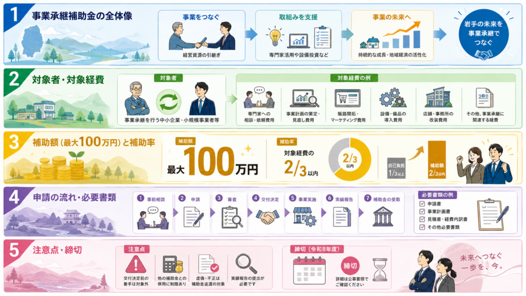岩手県 令和8年度岩手県事業承継補助金最大100万円・申請方法の解説図解1