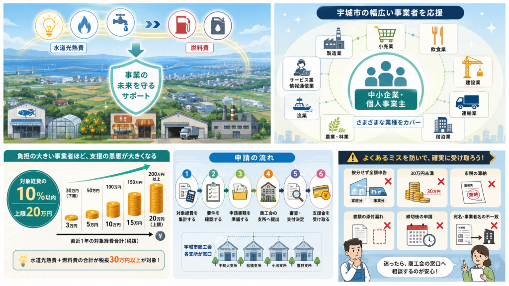 宇城市中小企業等物価高騰対策支援事業最大20万円・申請方法の解説図解1
