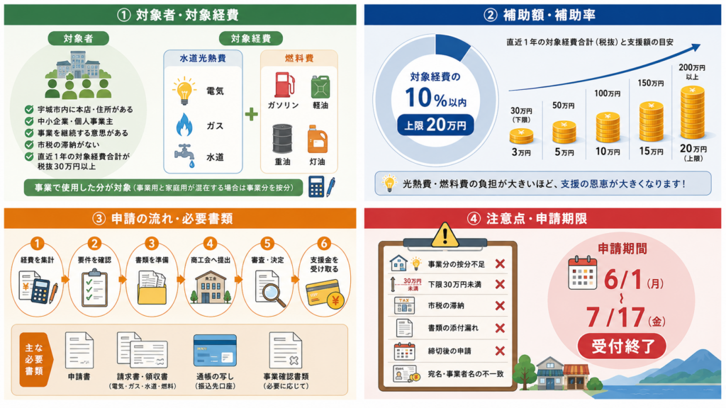 宇城市中小企業等物価高騰対策支援事業最大20万円・申請方法の解説図解2