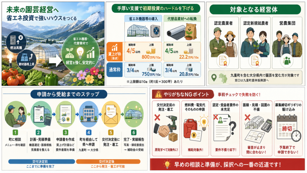 大分県 農林水産業燃油・物価高騰対策緊急支援事業（園芸）最大800万円・申請方法の解説図解2