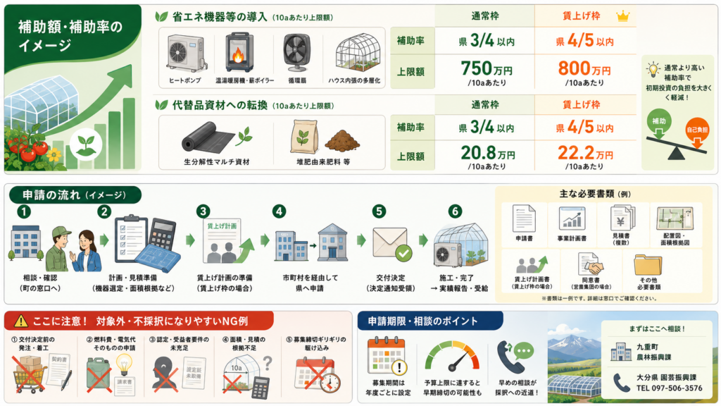 大分県 農林水産業燃油・物価高騰対策緊急支援事業（園芸）最大800万円・申請方法の解説図解3