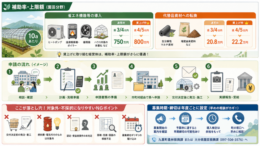 大分県 農林水産業燃油・物価高騰対策緊急支援事業（園芸）最大800万円・申請方法の解説図解5