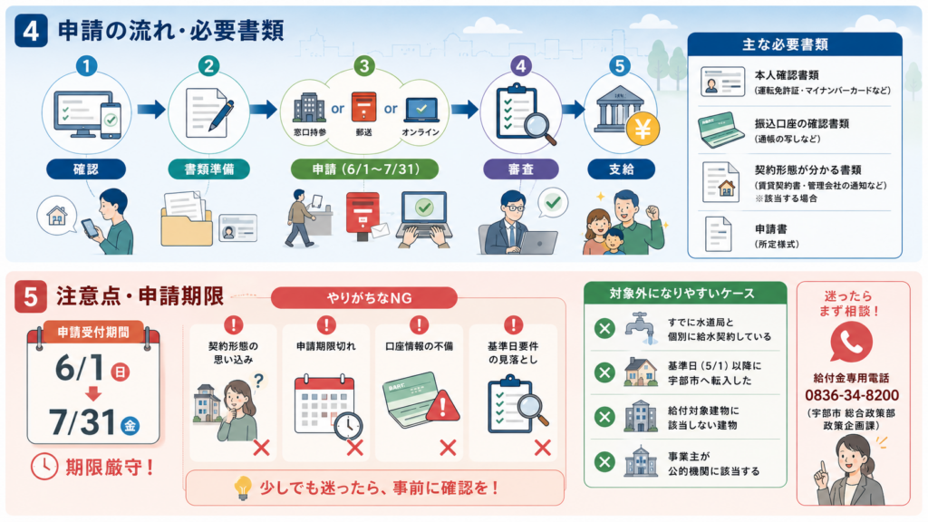 宇部市未給水地区等物価高騰対策給付金｜7,458円と申請方法の解説図解4