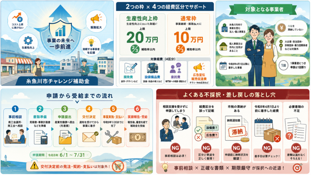 糸魚川市チャレンジ補助金｜物価高騰対策で事業者に最大20万円の解説図解2
