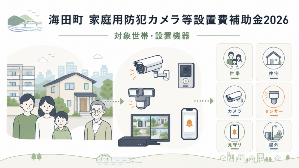 海田町 家庭用防犯カメラ等設置費補助金2026｜上限と申請方法の解説図解2