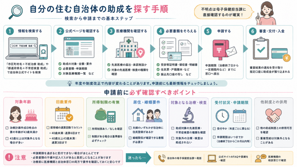 不妊治療・不育症の自治体上乗せ助成 全国まとめ2026｜先進医療と探し方の解説図解4