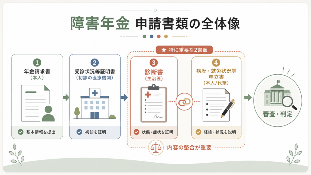 障害年金 申請書と診断書の書き方不支給を防ぐ要点の解説図解1