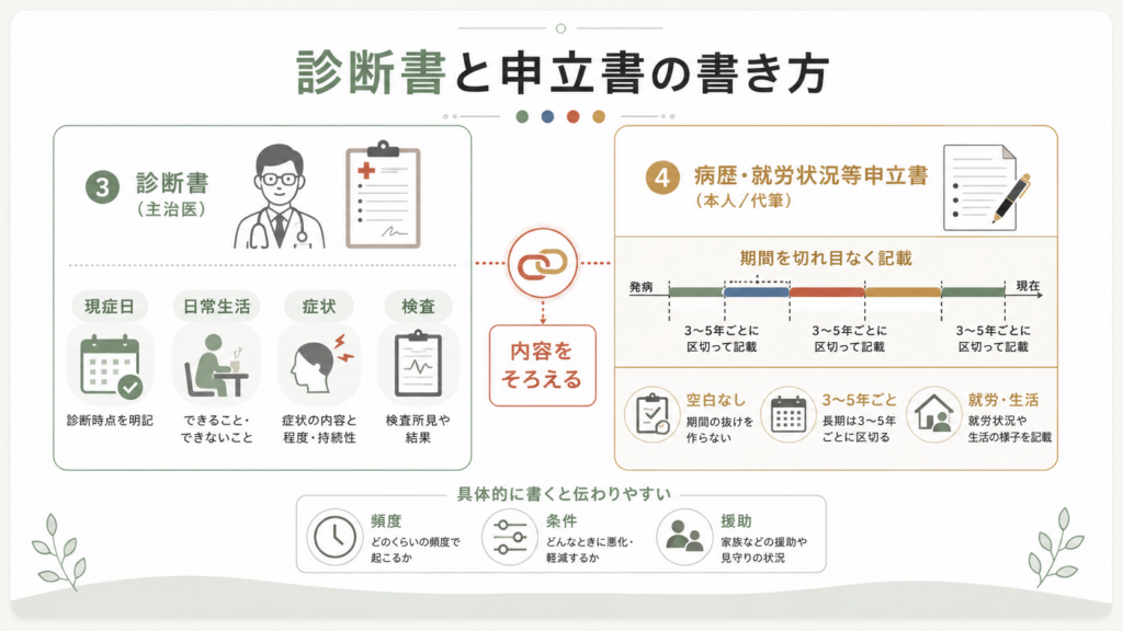 障害年金 申請書と診断書の書き方不支給を防ぐ要点の解説図解3