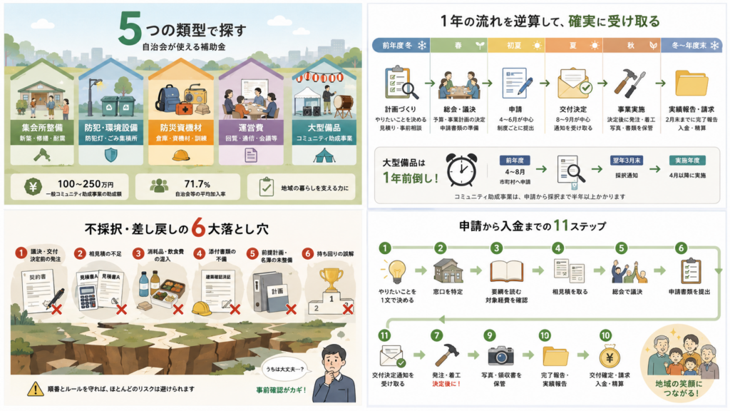 自治会・町内会が使える補助金2026役員向け申請ガイドの解説図解1