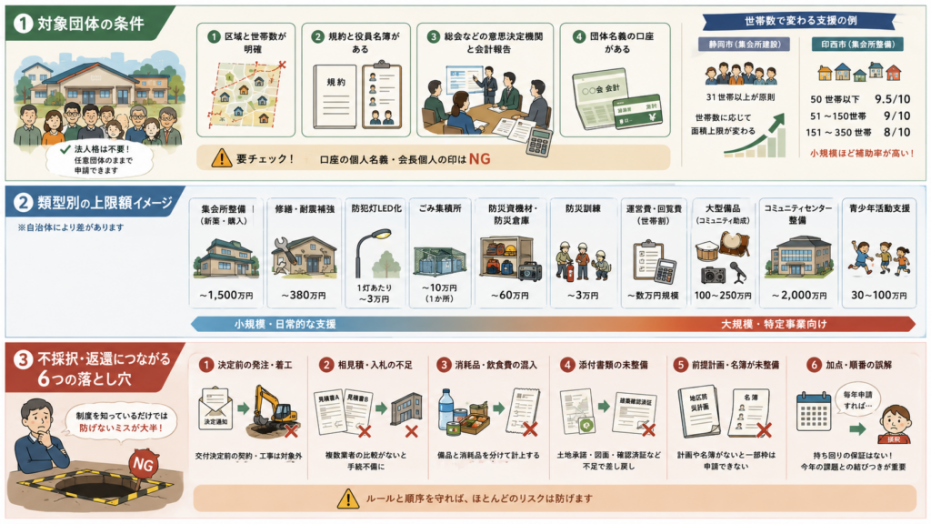 自治会・町内会が使える補助金2026役員向け申請ガイドの解説図解2