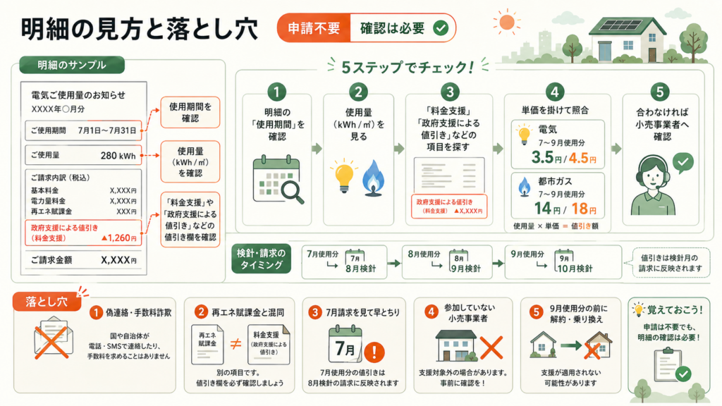 電気・ガス料金支援2026｜7〜9月はいくら安くなるか徹底解説の解説図解4