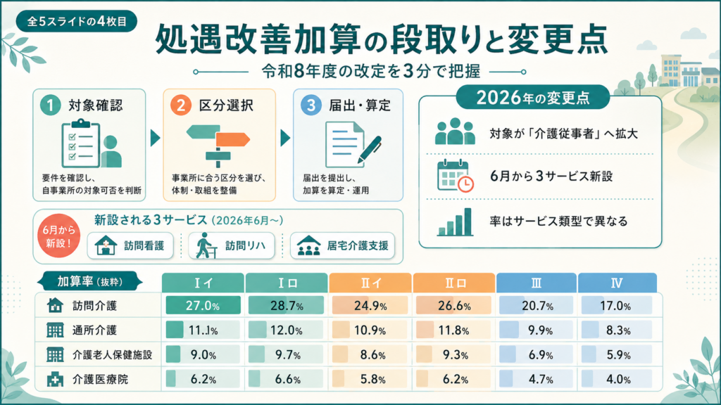 令和8年度介護事業所の補助金・加算｜管理者と事務の実務まとめの解説図解4