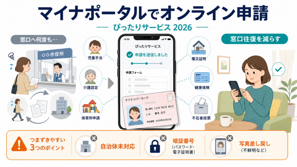 マイナポータルで給付金をオンライン申請|ぴったりサービス2026の解説図解1