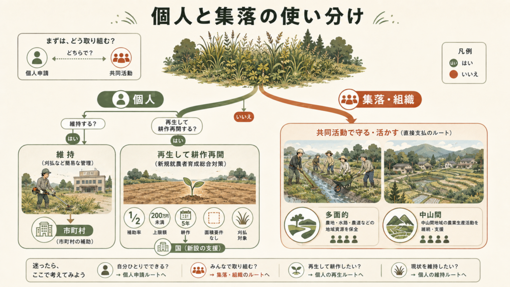 図解:個人でも草刈り補助金をもらえる?