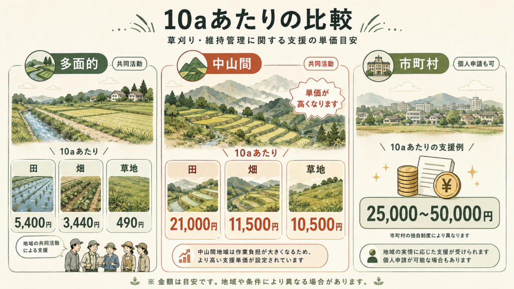 図解:市町村独自の草刈り補助金にはどんな実例がある?