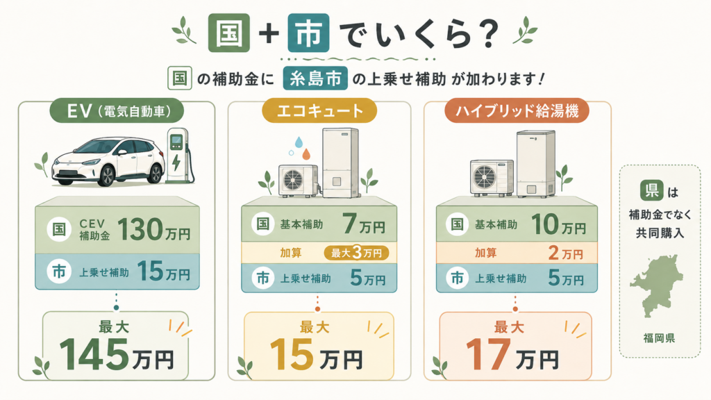図解：糸島市には、ほかにどんな脱炭素の支援があるのか？