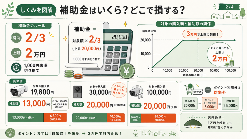 図解：杉並区の防犯カメラ・インターホンの補助はいくらで、今も申請できる？
