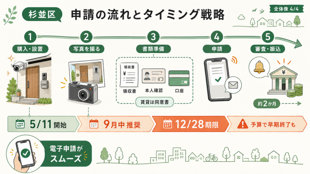図解：いつまでに何をすれば、確実に2万円を受け取れる？