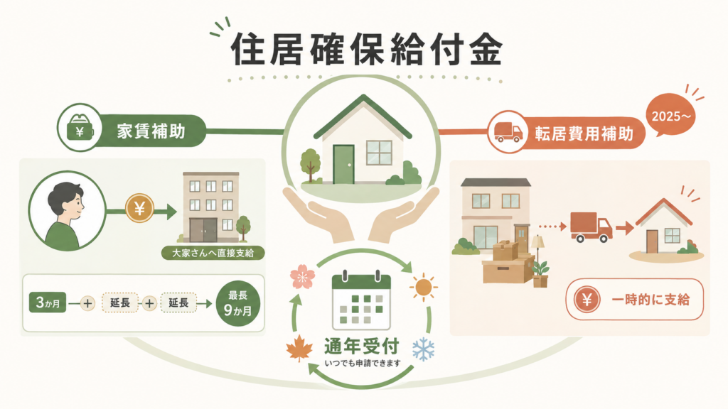 図解:住居確保給付金はいくらもらえる?