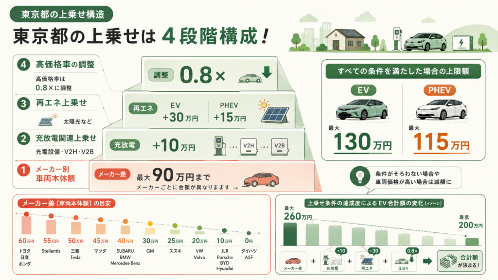 図解:国のCEV補助金は車種ごとに実際いくら出る?