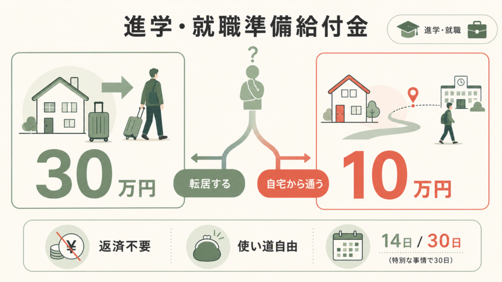 図解：進学・就職準備給付金は誰にいくら支給される？