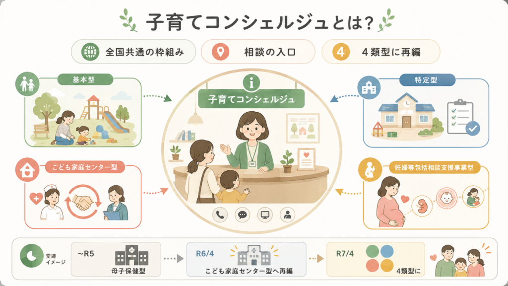 子育てコンシェルジュとはのこの記事でわかることを整理した図解