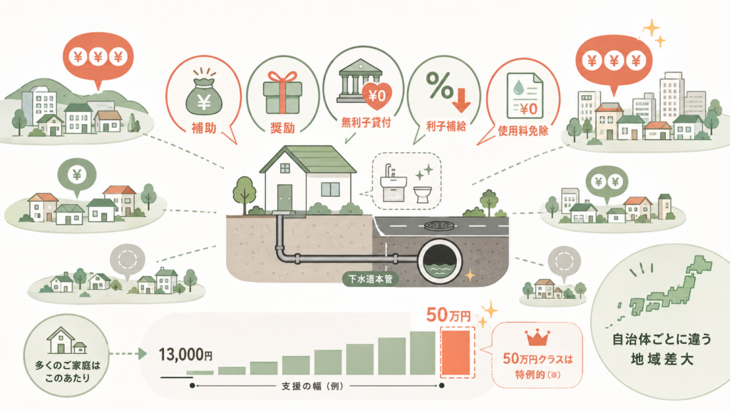 図解:下水道の接続工事に補助金は出る?