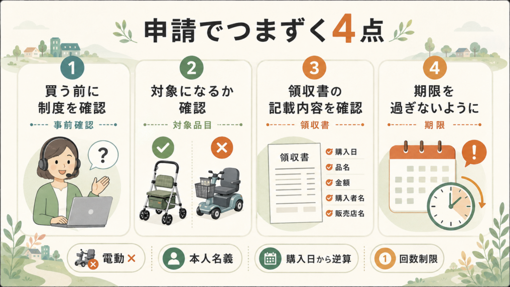 図解:シルバーカーの助成と一緒に使える支援は?