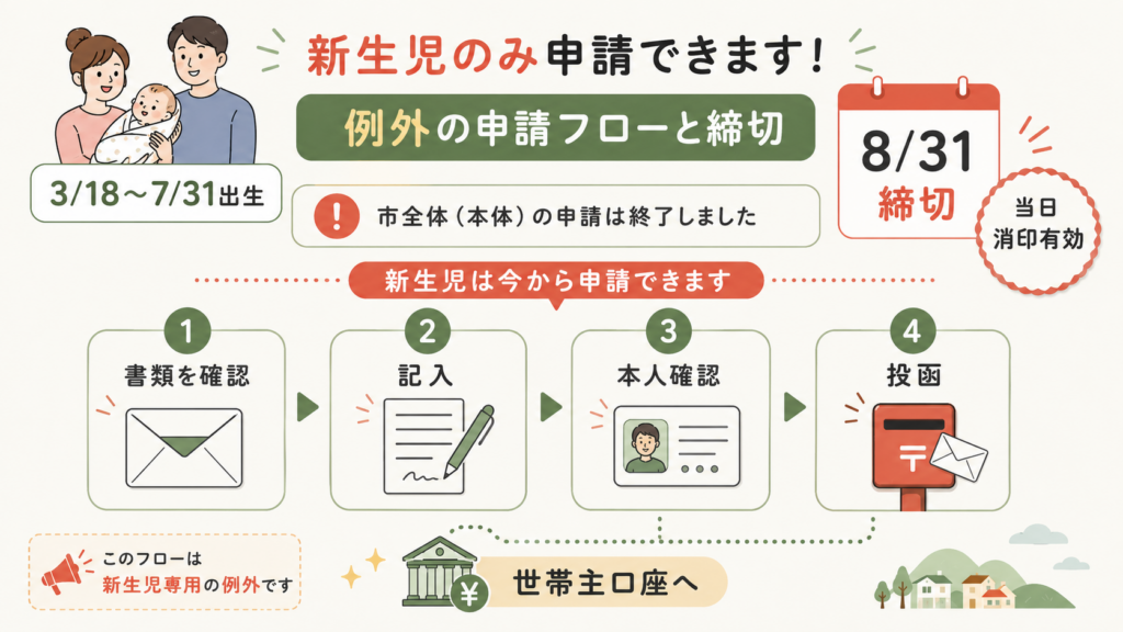 図解：津山市でいま手続きなしに受けられる支援は？