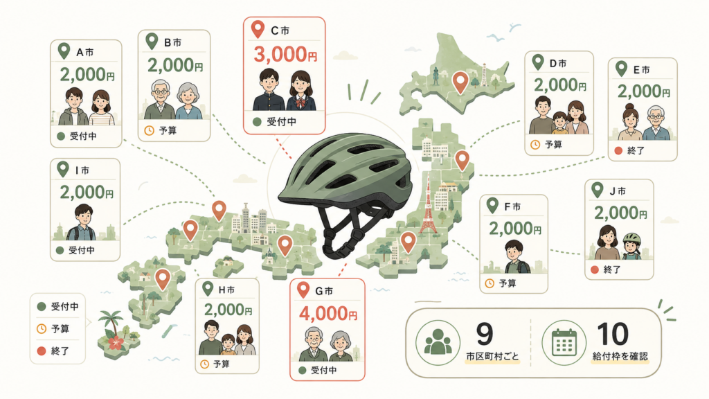 図解：自転車ヘルメットの補助金はもらえる？