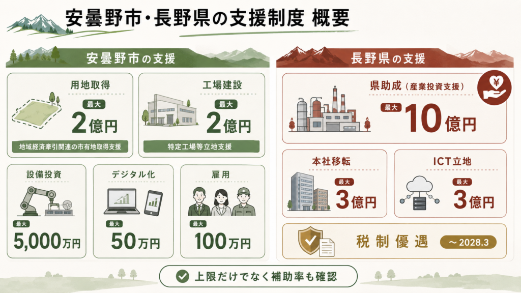いま安曇野市に進出を検討する企業に残っている選択肢を整理した図解