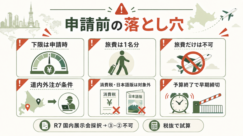 申請前に知っておきたい落とし穴を整理した図解