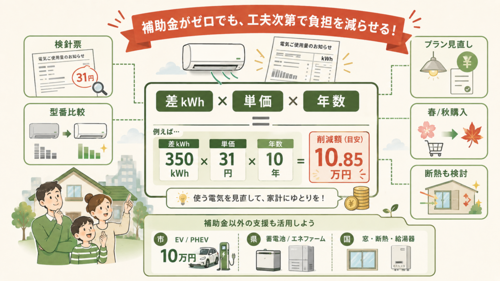 図解：三郷市民が家電以外で使える省エネ支援はどれか？