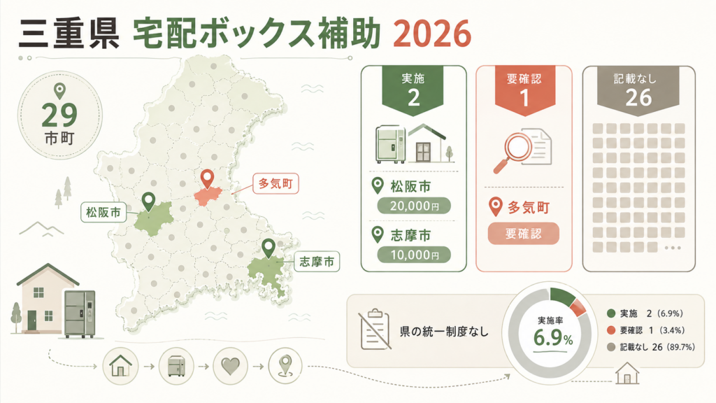 図解:三重県で宅配ボックスの補助金は出るのか、いくらもらえるのか?