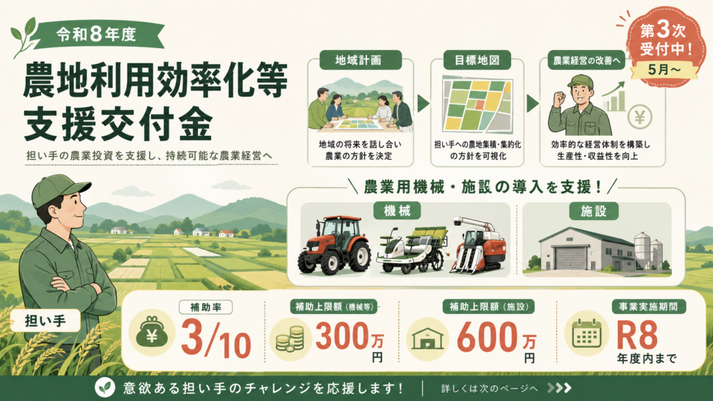 農地利用効率化等支援交付金とは(制度概要)を整理した図解