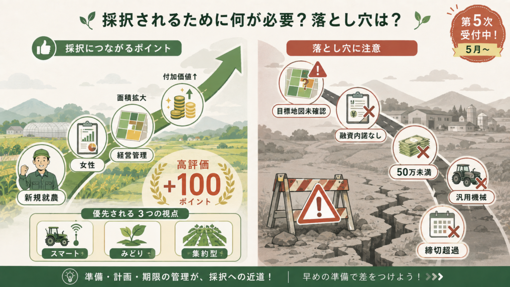 採択を左右するポイント制の中身(配分基準表を読み解く)を整理した図解