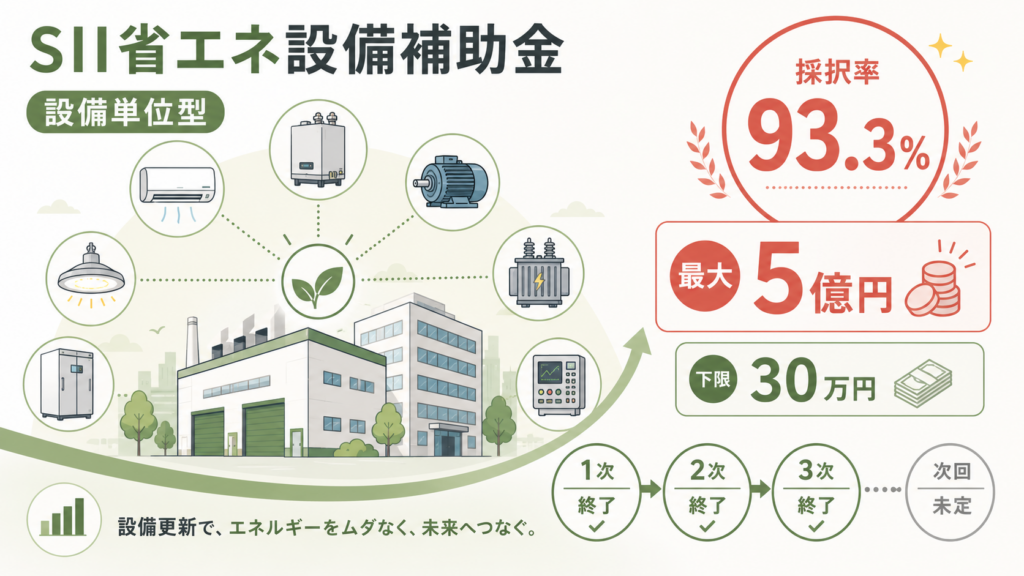 図解：SII省エネ・非化石転換補助金（設備単位型）とは？