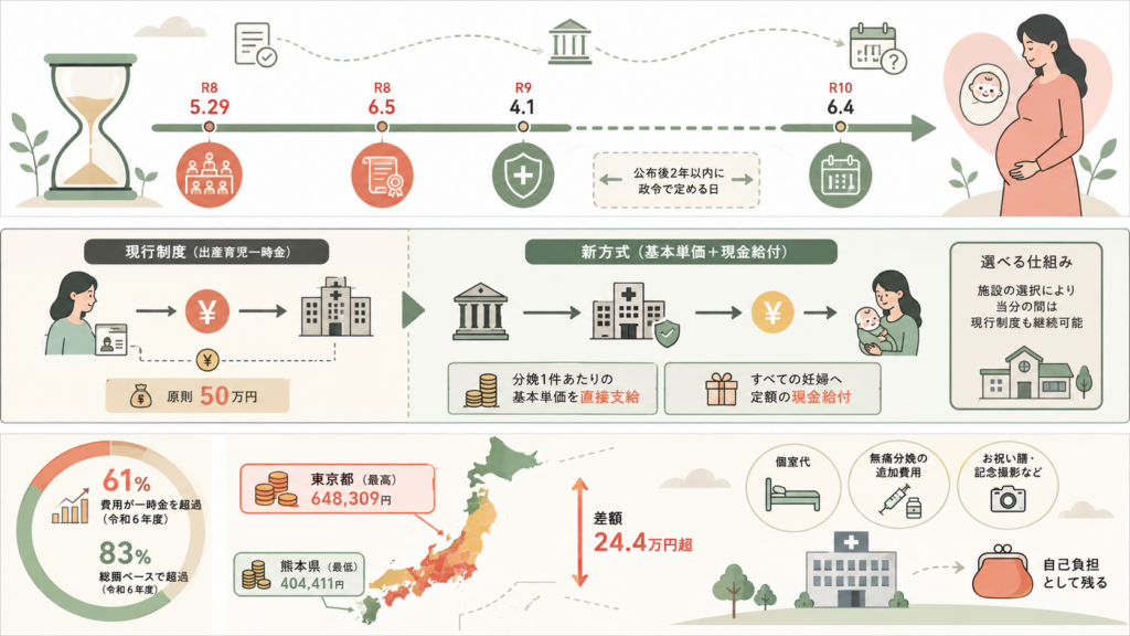 図解：出産費用の無償化はいつから始まる？