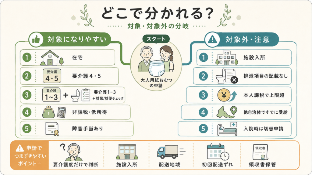 申請でよくある不採択・落とし穴を整理した図解