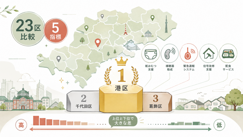 図解：介護支援が一番手厚い区はどこ？
