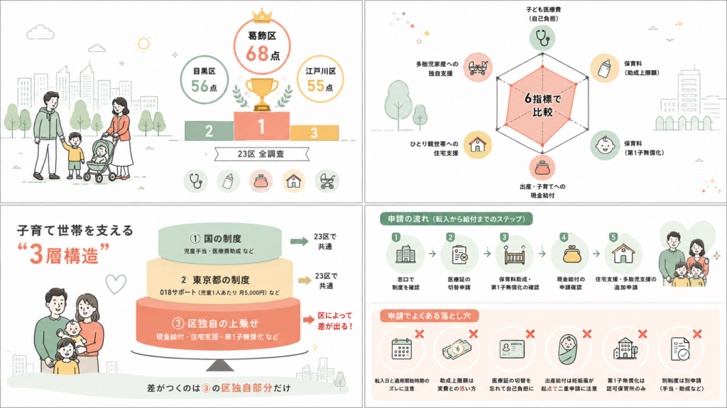 申請の流れ：転入から給付までのステップを整理した図解