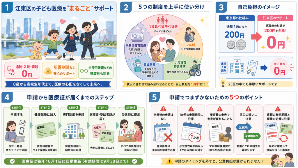 図解：江東区の子ども医療費は、何歳まで無料？