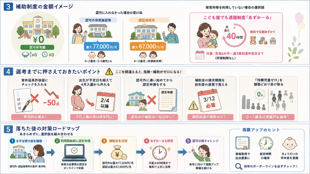保活でよくある不採択・落とし穴を整理した図解