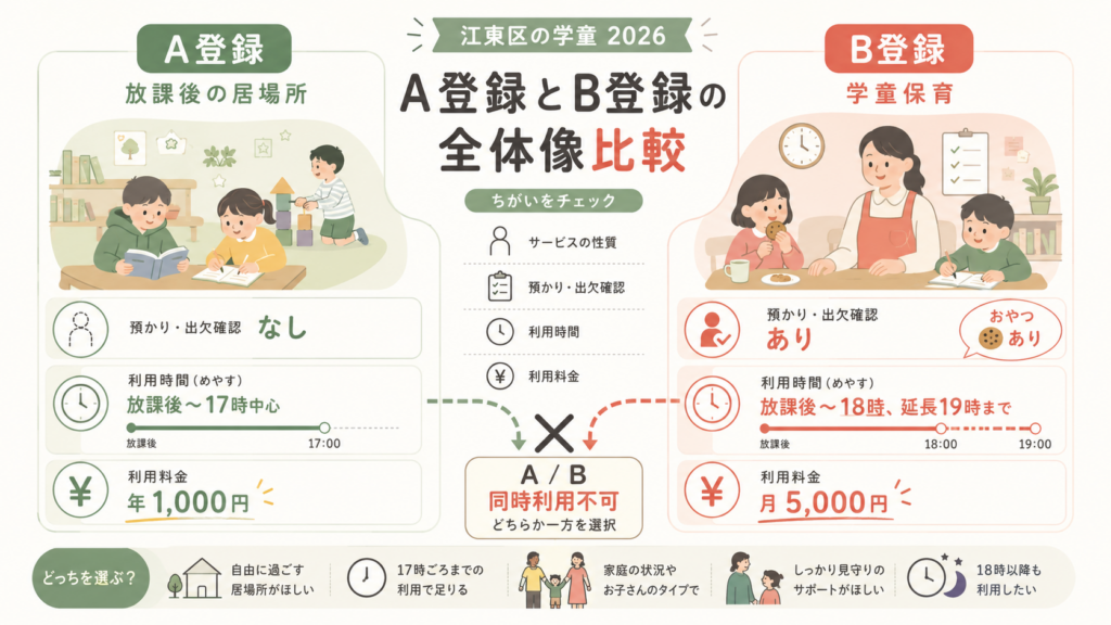 図解：A登録とB登録は、何がどう違う？