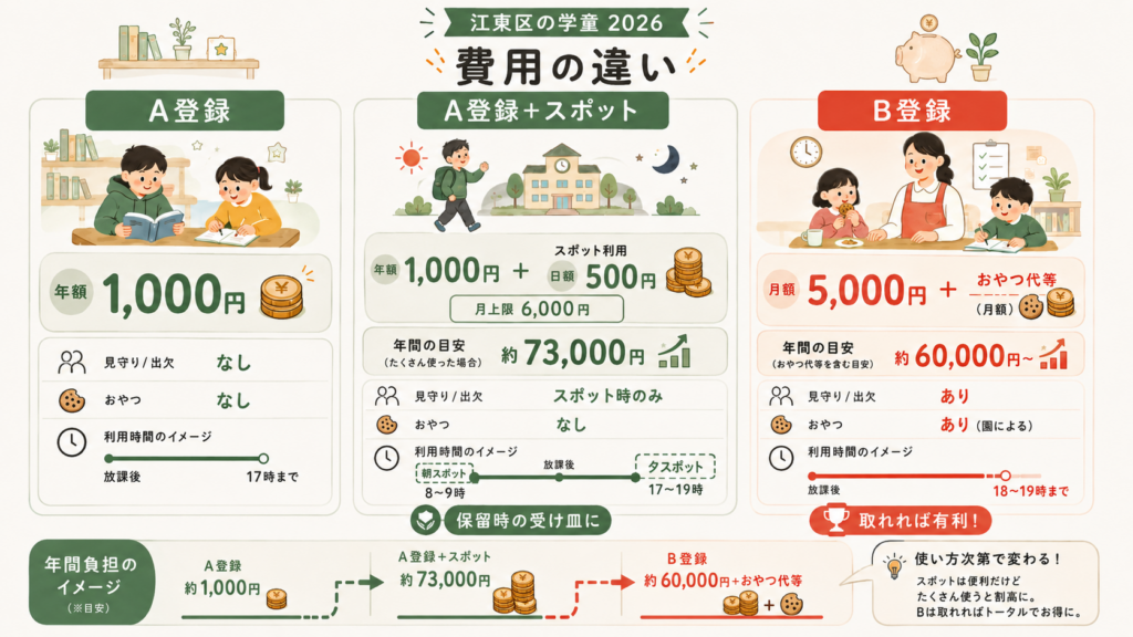 図解：A登録とB登録、年間でいくら違う？