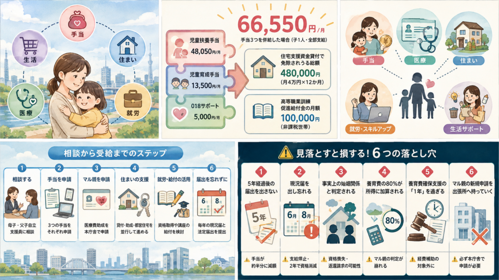図解：江東区のひとり親家庭は、毎月いくら受け取れる？