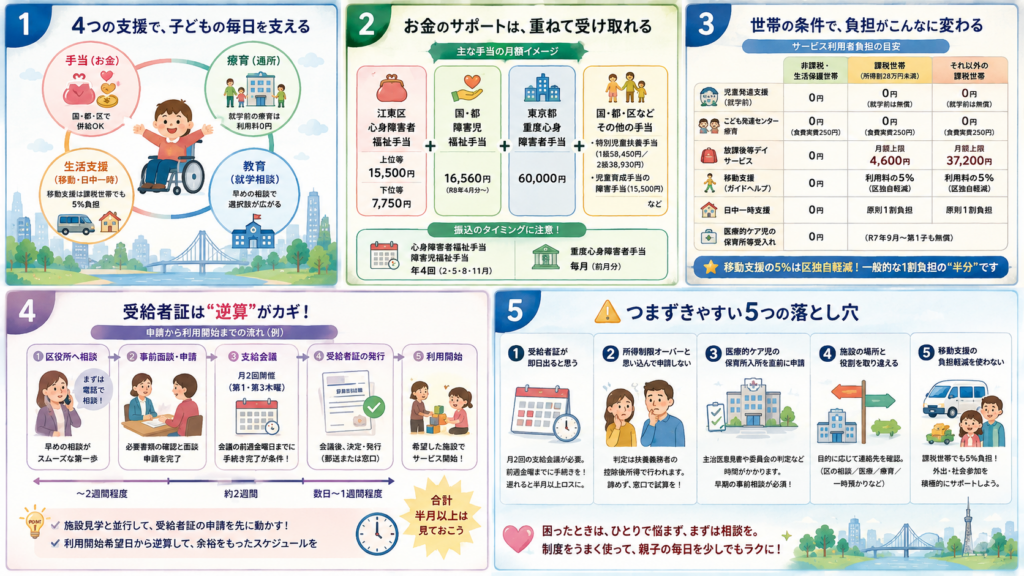 図解：江東区の障害児向けの手当は、いくら受け取れる？