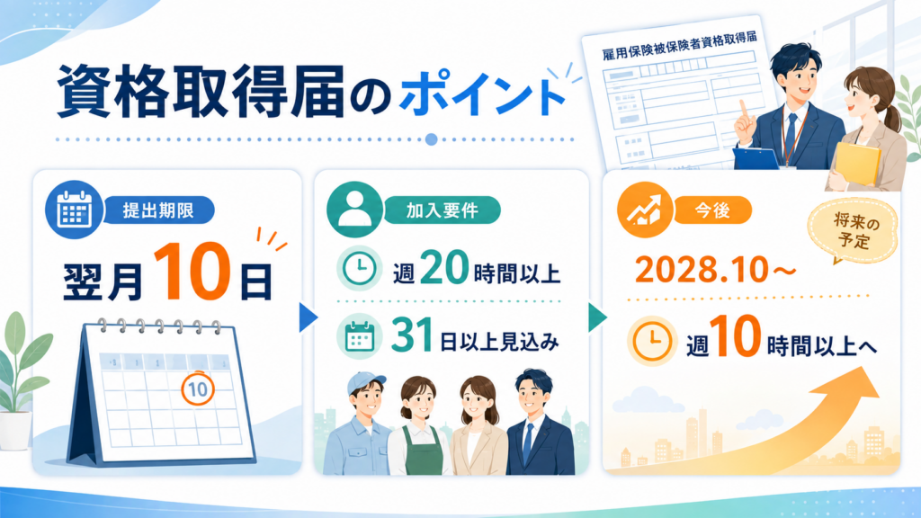 図解：雇用保険被保険者資格取得届はいつまでに提出すればいい？